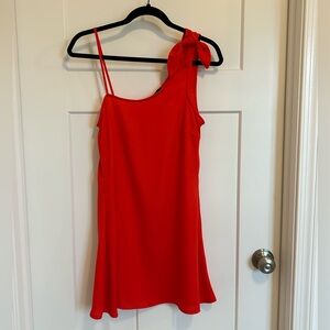 Asymmetrical red sundress